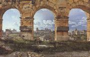 Christoffer Wilhelm Eckersberg View through Three Northwest Arcades of the Colosseum in Rome Storm Gathering over the City (mk22) oil painting artist